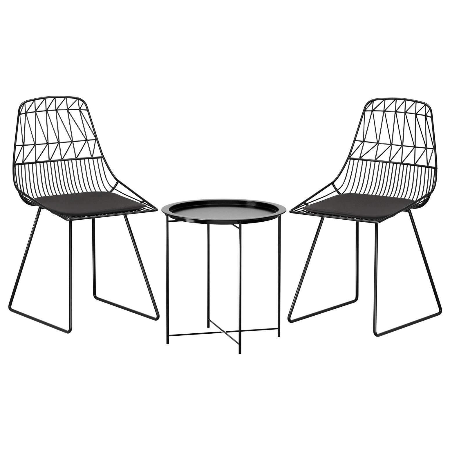 Gardeon 5PC Outdoor Dining Set Table and Chairs Patio Furniture Bistro Set Garden Grey