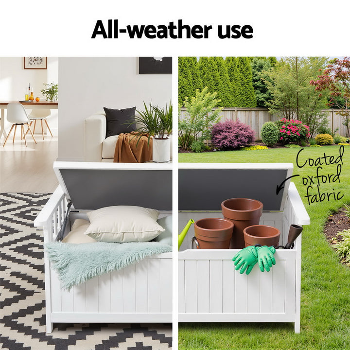 Gardeon Outdoor Storage Bench / Box - Wooden - White