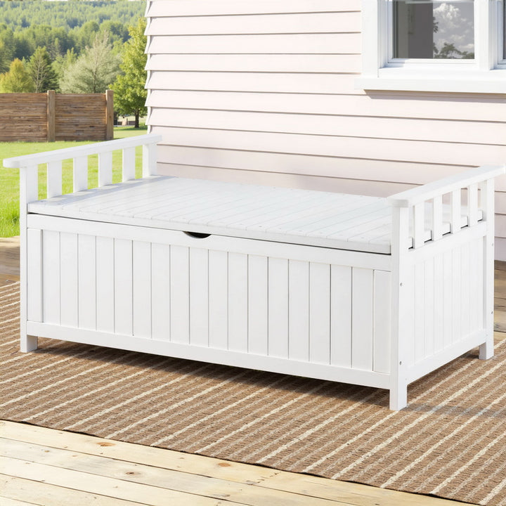 Gardeon Outdoor Storage Bench / Box - Wooden - White