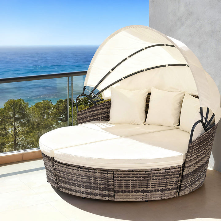 Gardeon Outdoor Daybed - Wicker Style (with modular design)
