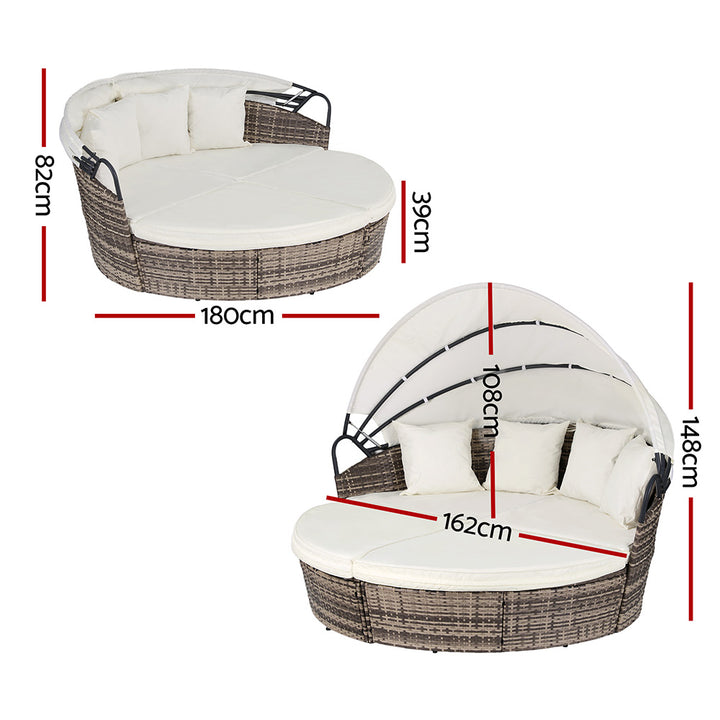 Gardeon Outdoor Daybed - Wicker Style (with modular design)
