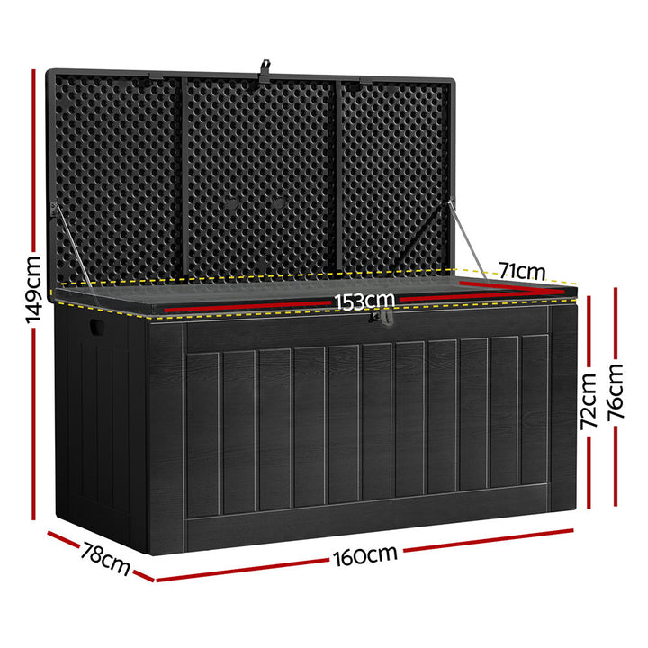 Gardeon Outdoor Storage Box - 830L (Lockable) - Black