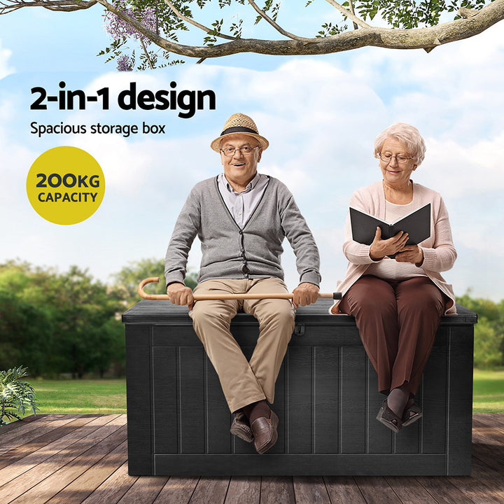 Gardeon Outdoor Storage Box - 830L (Lockable) - Black