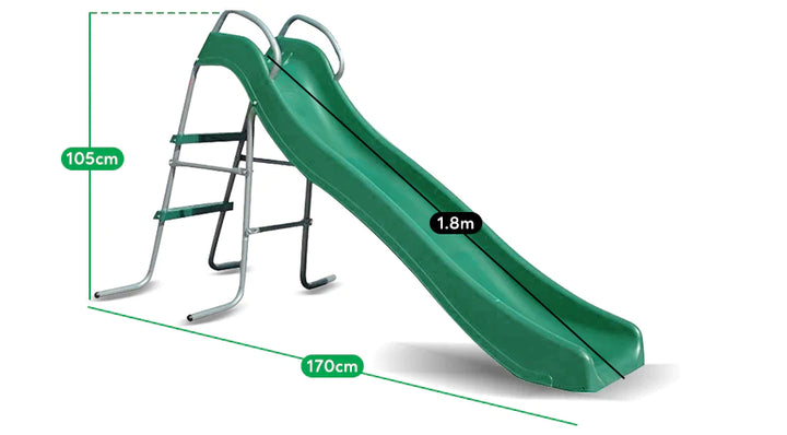 Hurley 2 Metal Swing Set with Slippery Slide & Hoop - Lifespan Kids
