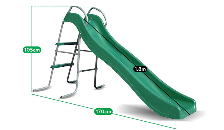 Hurley 2 Metal Swing Set with Slippery Slide - Lifespan Kids