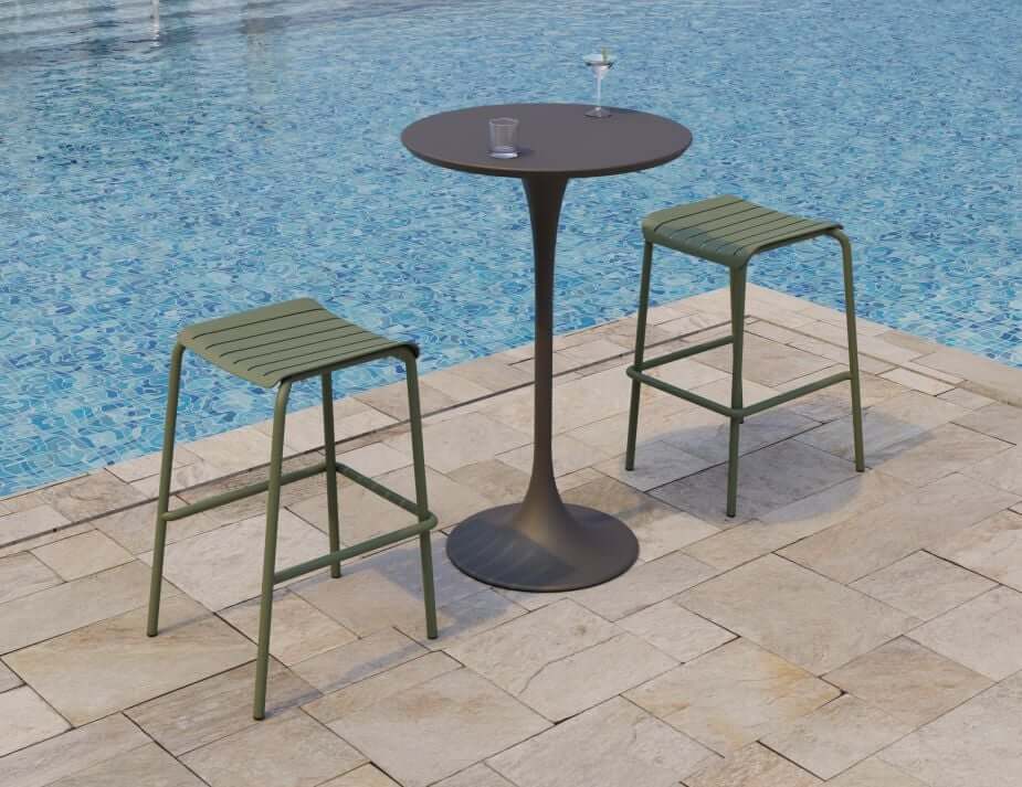 Roku Outdoor Backless Bar Stool