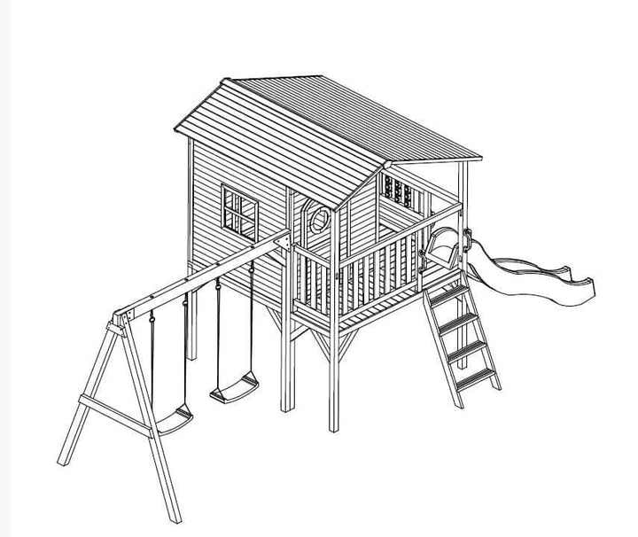Kidzshack Sweet Shack Cubby House with Swing Set