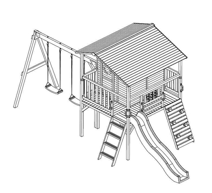 Kidzshack Sweet Shack Cubby House with Swing Set