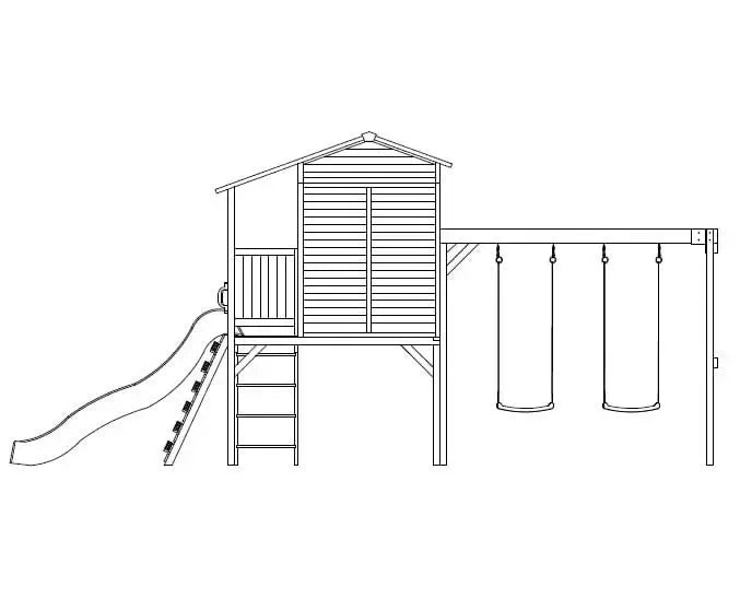 Kidzshack Sweet Shack Cubby House with Swing Set