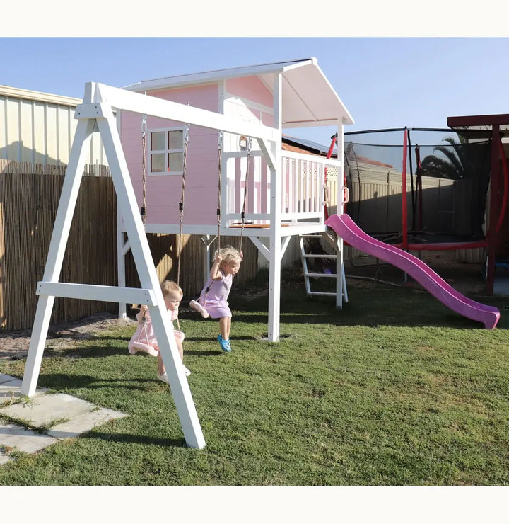 Kidzshack Sweet Shack Cubby House with Swing Set