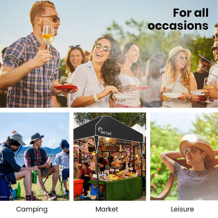 RED TRACK 3x3m Ultra Compact Folding Gazebo with Carry Bag (Available in 3 Different Colour Options)