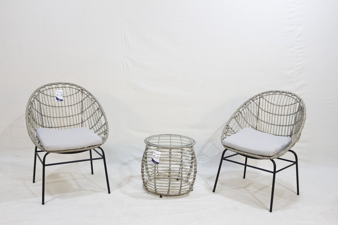 Savanna 3 Piece Outdoor Chair & Table Setting - Elegant