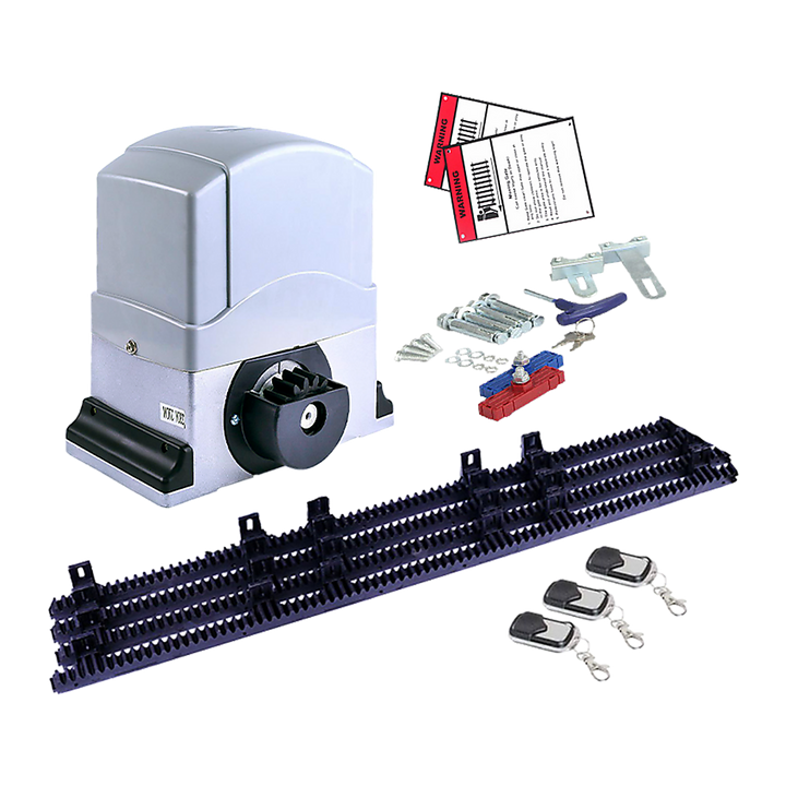 1200KG Automatic Sliding Gate Opener Kit with 4m Rail & Remotes