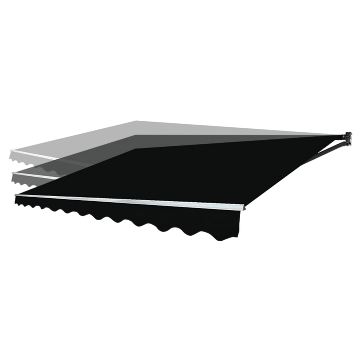 4.0m x 3.0m Outdoor Retractable Folding Arm Awning - Black