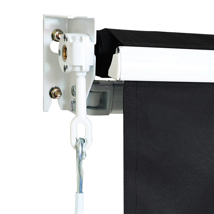 4.0m x 3.0m Outdoor Retractable Folding Arm Awning - Black