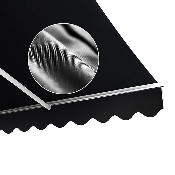 4.0m x 3.0m Outdoor Retractable Folding Arm Awning - Black