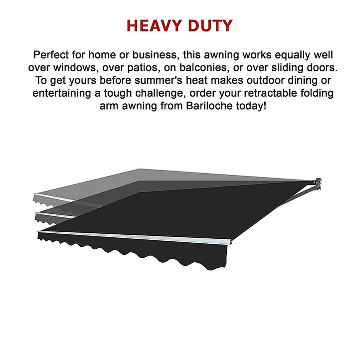 4.0m x 3.0m Outdoor Retractable Folding Arm Awning - Black