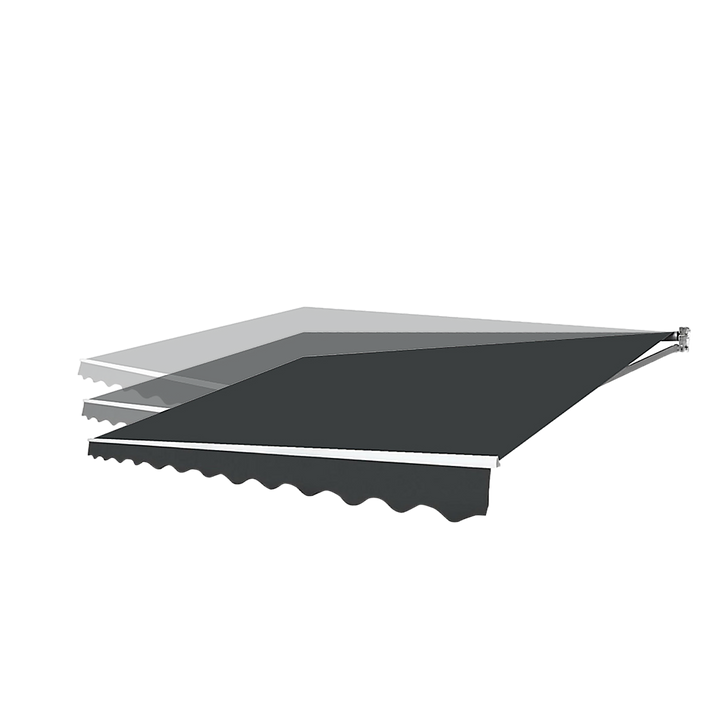 5.0m x 2.5m Outdoor Folding Arm Awning / Retractable Sunshade - Grey (Motorised)