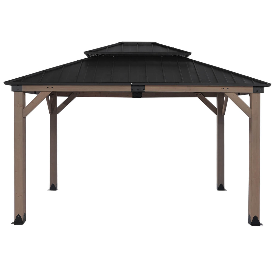 Maryborough 3.6m x 3m Timber & Steel Double Hip Roof Gazebo - Yardtopia