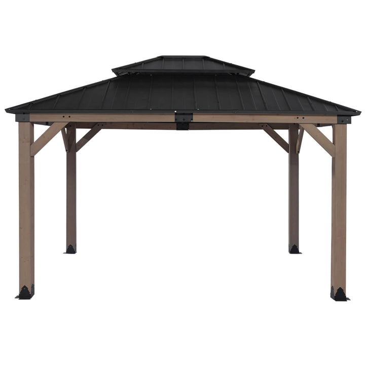 Maryborough 3.6m x 3m Timber & Steel Double Hip Roof Gazebo - Yardtopia