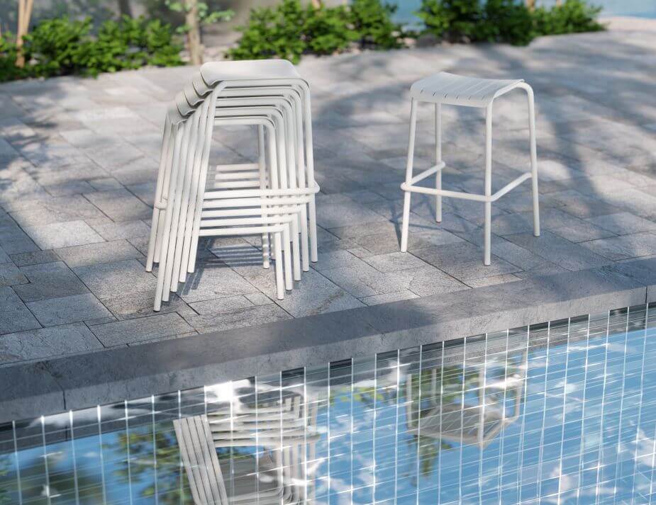 Roku Outdoor Backless Bar Stool