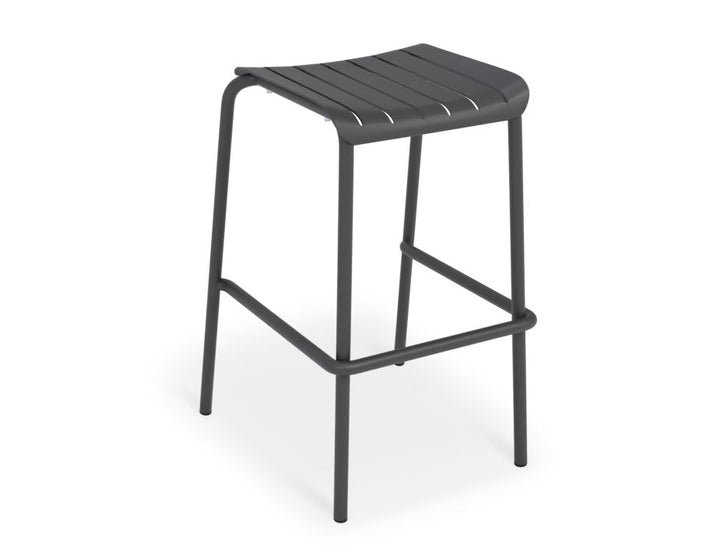 Level Roku Outdoor Backless Bar Stool (Avail in Eucalyptus Green, White & Charcoal)
