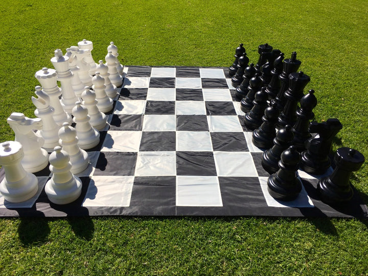 Giant Size Plastic Outdoor Chess Game Set w/Mat 3x3m
