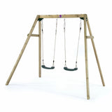 Plum Wooden Double Swing Set
