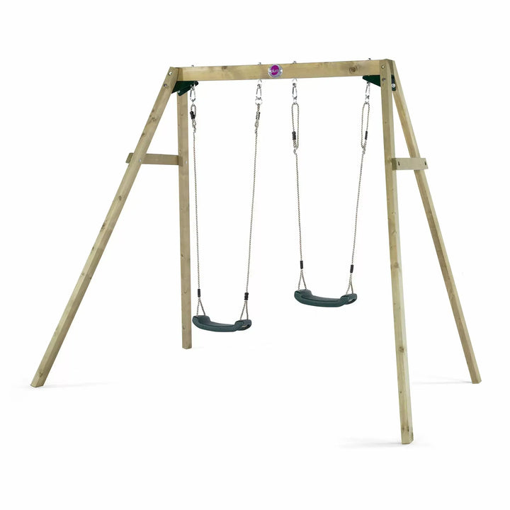 Plum Wooden Double Swing Set