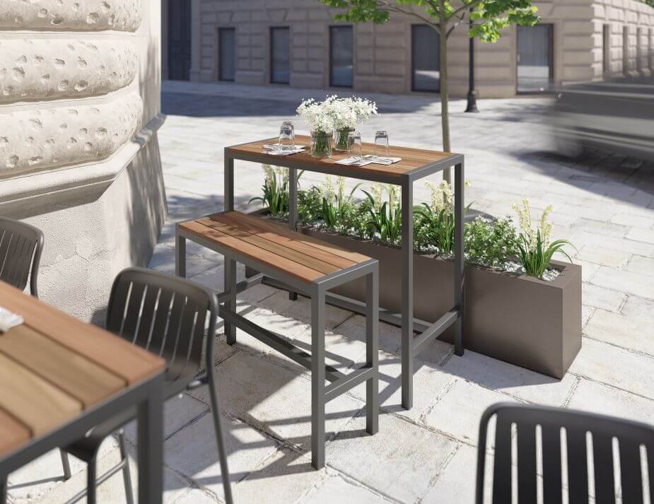 Moonah Outdoor High Bar Table - Spotted Gum (Custom Made)