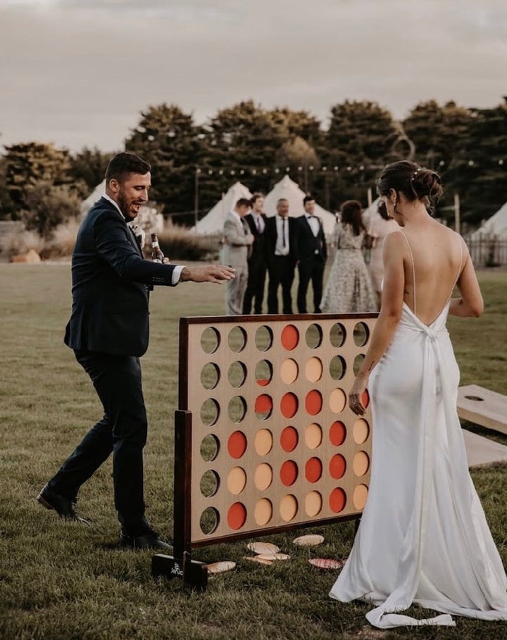 Giant4 Hardwood Indoor Outdoor Giant Connect Four In A Row Game Set 120x109cm