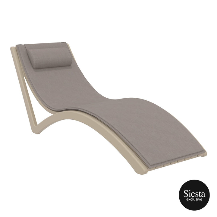 Siesta Slim Sunlounger with Cushion & Ocean Side Table - 3pc Package