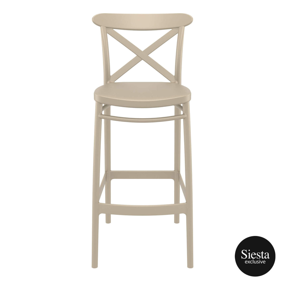 Vegas Bar Table & Cross Barstool 75 - 4 Seat Package