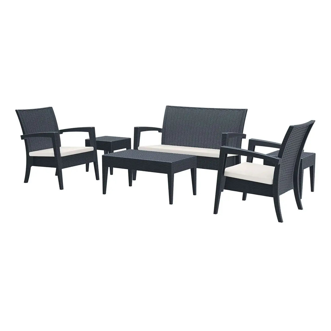Siesta 6 Piece Miami (Tequila) Lounge Sofa Set (Available in White, Chocolate & Anthracite)