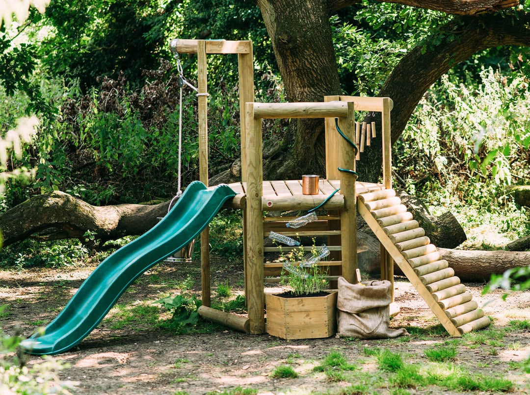 Plum Woodland Treehouse with Slide
