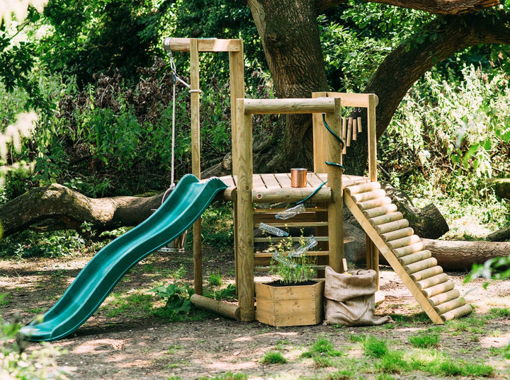 Plum Woodland Treehouse with Slide