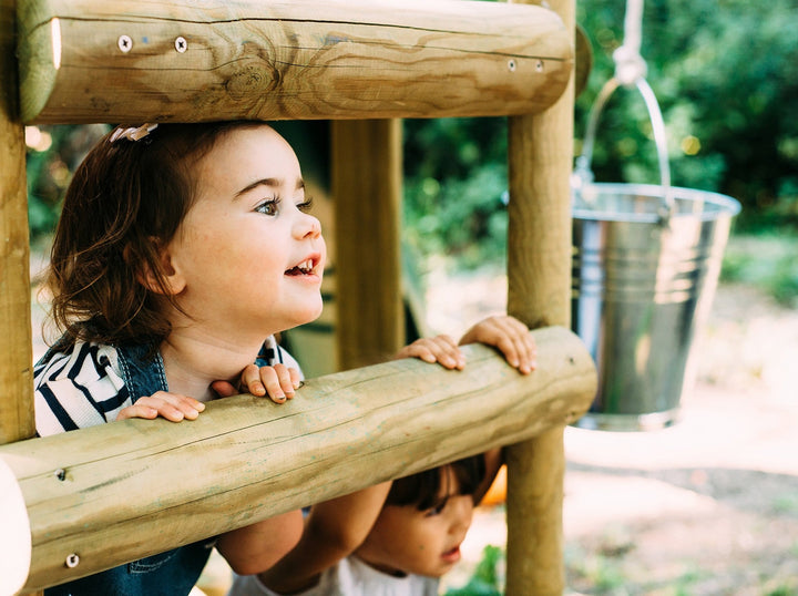 Plum Woodland Treehouse with Slide