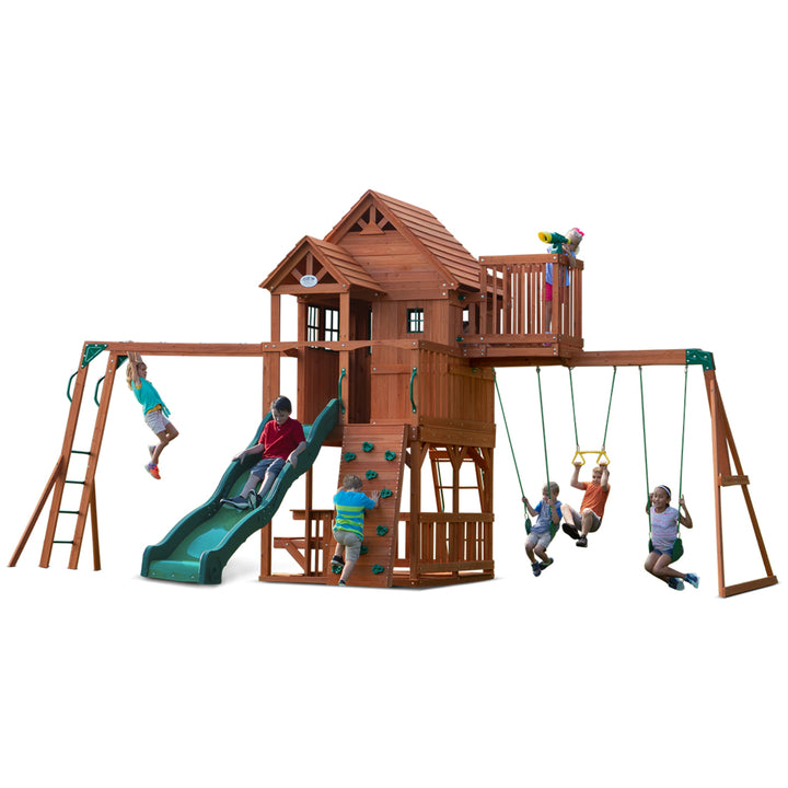 Backyard Discovery Skyfort II Play Centre with Fort, Swings, Monkey Bars