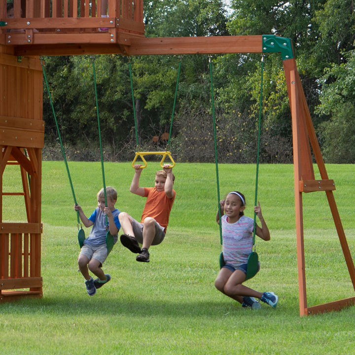 Backyard Discovery Skyfort II Play Centre with Fort, Swings, Monkey Bars