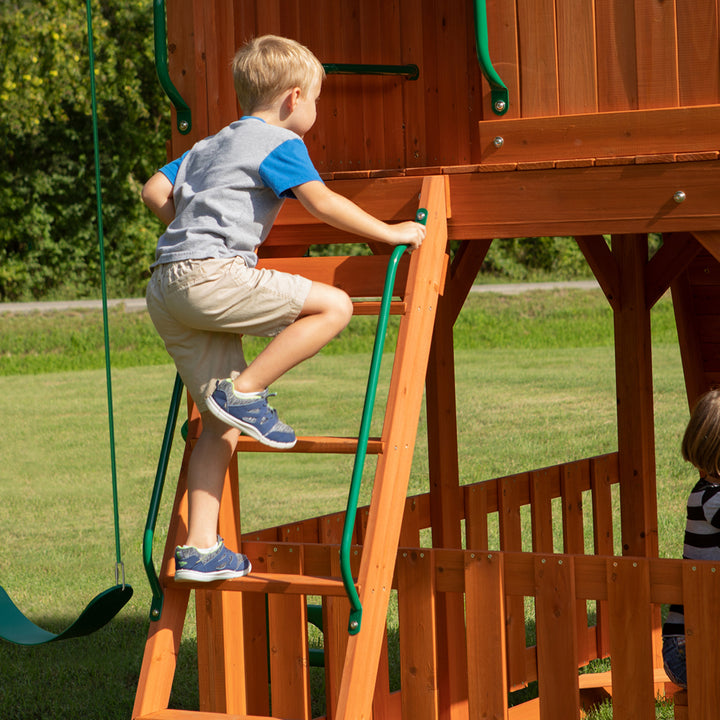 Backyard Discovery Skyfort II Play Centre with Fort, Swings, Monkey Bars