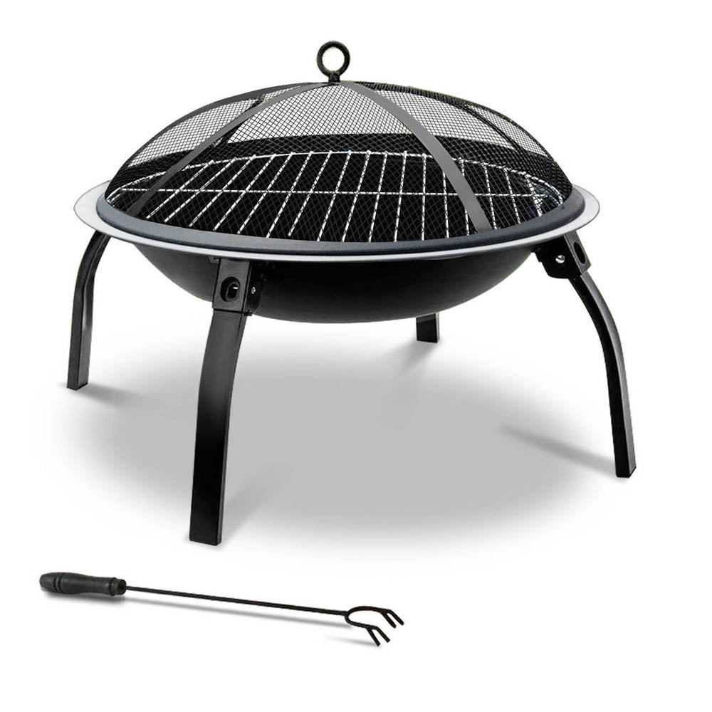 Fire Pit BBQ Charcoal Smoker Portable Outdoor Camping Pits Patio Fireplace 22" - The  Best Backyard