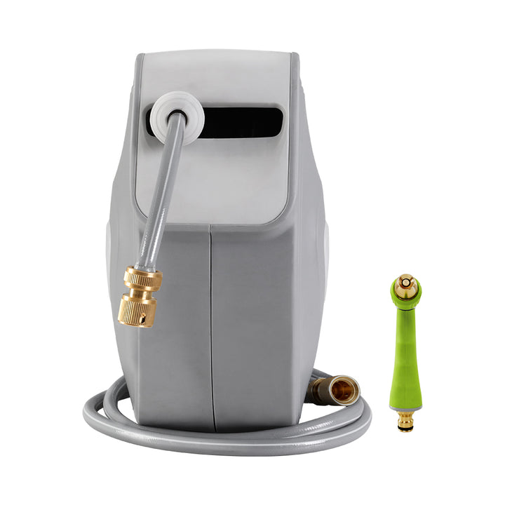 20M Retractable Hose Reel with Brass Spray Gun & AutoRewind