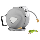 30M Retractable Hose Reel with Brass Spray Gun & Auto Rewind
