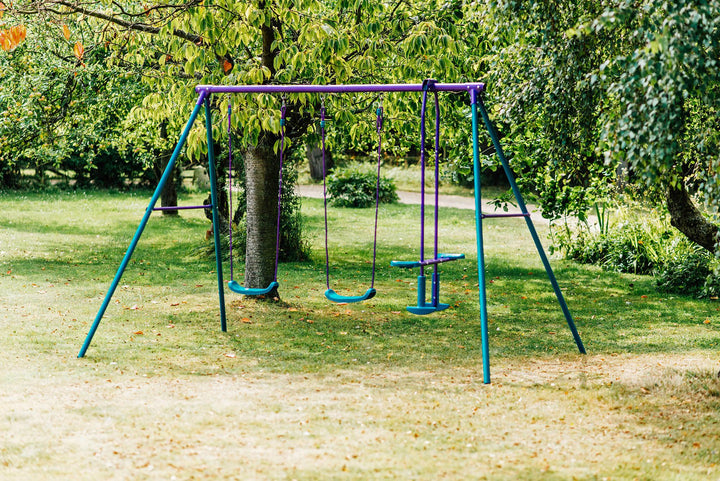 Plum Jupiter Double Metal Swing Set