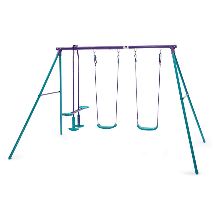 Plum Jupiter Double Metal Swing Set