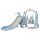 Keezi Kids Slide Set with Basketball Hoop Ring - Outdoor Playground - 170cm - Blue