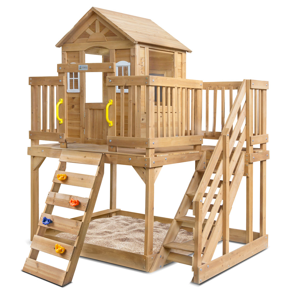 Silverton Cubby House with Rock Climbing Wall Lifespan Kids The Best Backyard