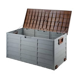 290L Outdoor Storage Box (Lockable) - Grey / Brown