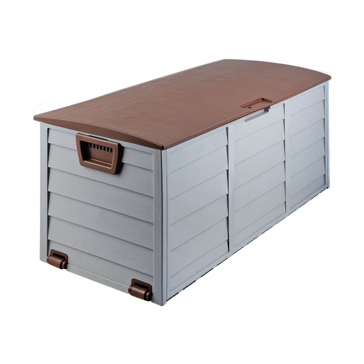 290L Outdoor Storage Box (Lockable) - Grey / Brown