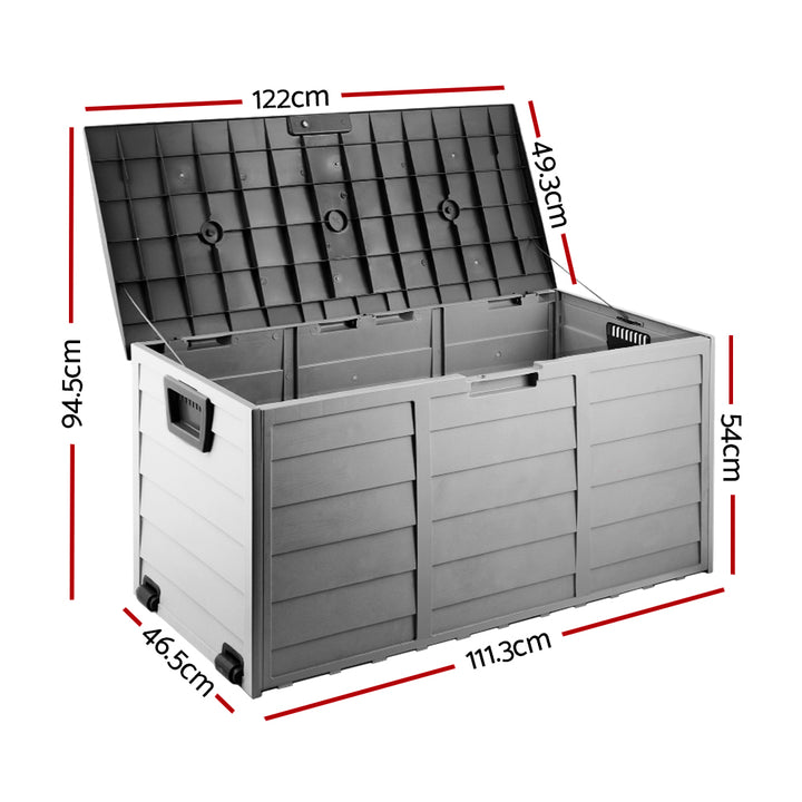 290L Outdoor Storage Box (Lockable) - Grey / Black